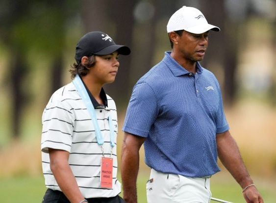 Tiger Woods and His son, Charlie.