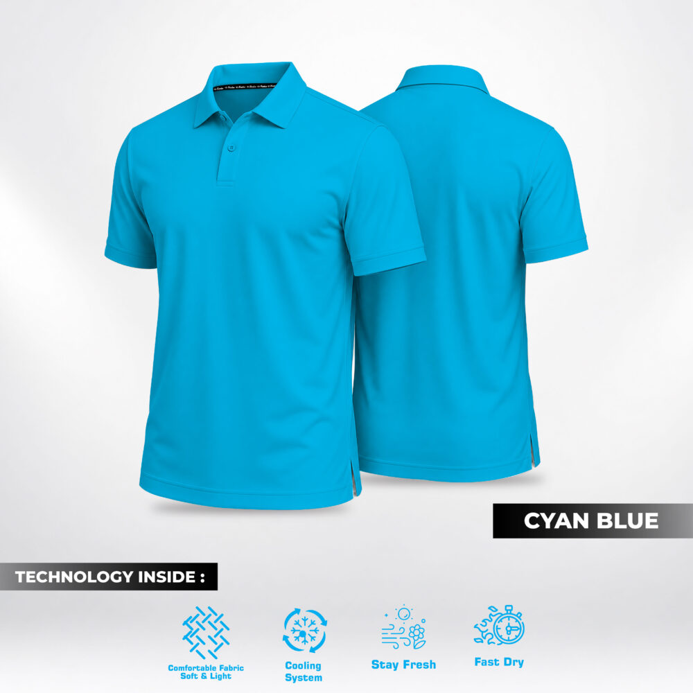 Birdie Basico Polo - Cyan Blue